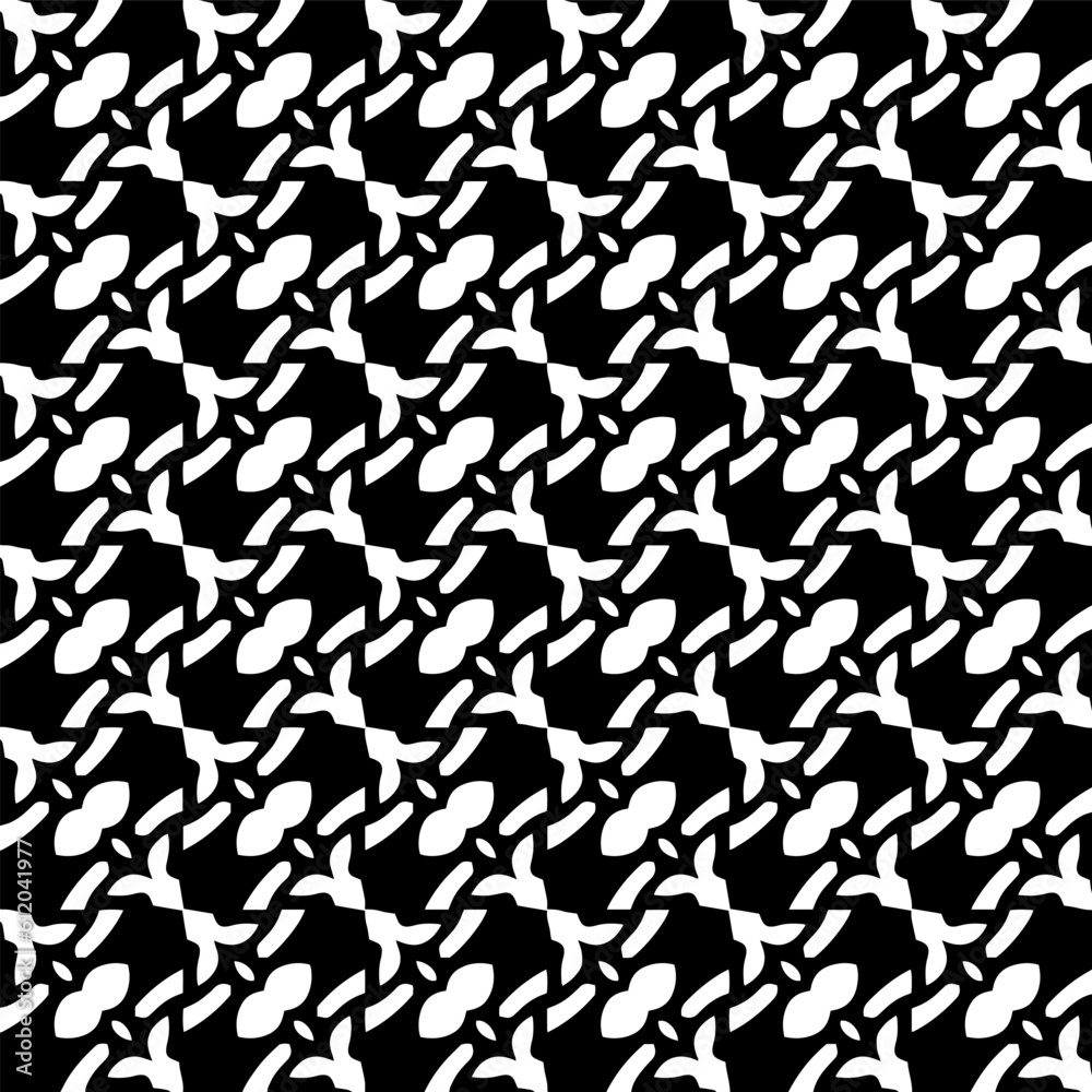 Background with abstract shapes. Black and white texture. Seamless monochrome repeating pattern for decor, fabric, cloth. Background with abstract shapes. Black and white texture. Seamless monochrome repeating pattern for decor, fabric, cloth.