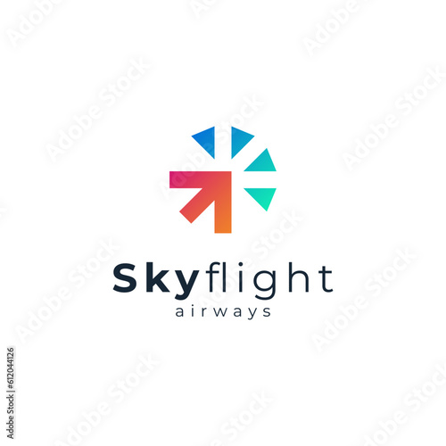 abstract plane and sky logo design