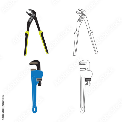 water pipe clamp pliers icon