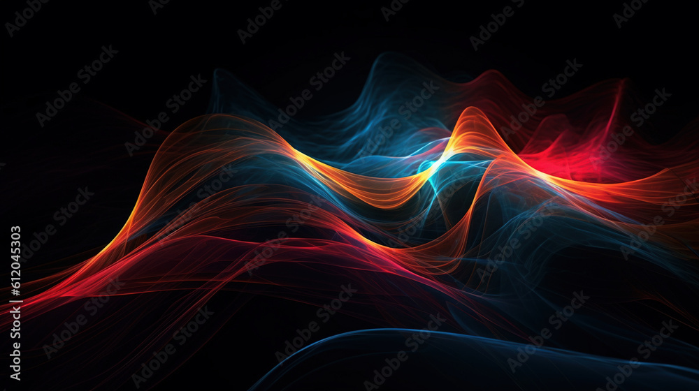Naklejka premium Multi color curve abstract background,created with generative ai tecnology.