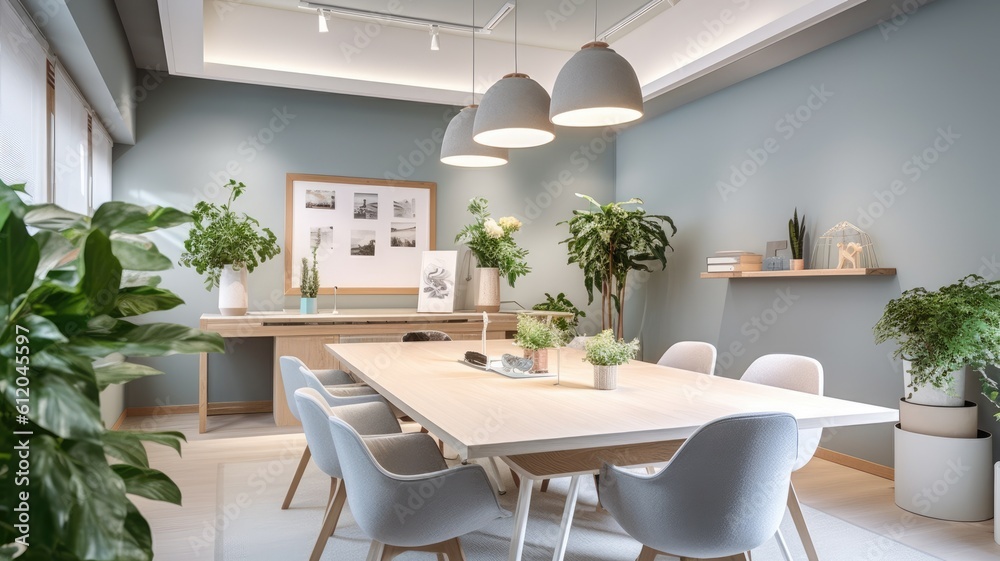 Image showcasing Inspiring office interior design Scandinavian style Meeting room ...