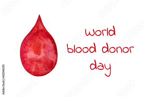 Red hand drawing drop,world boold donor day concept.