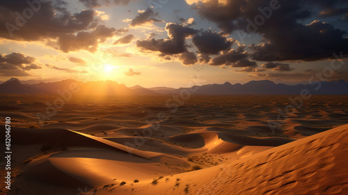 Serenity in the Sands: A Captivating Desert Landscape. Generative AI