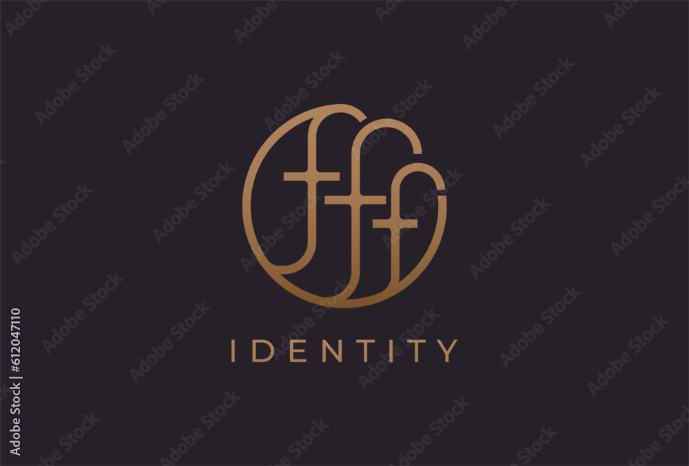 Abstract initial letter FFF logo, usable for branding and business logos, Flat Logo Design Template, vector illustration