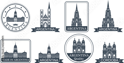 Argentina set. Isolated Argentina on white background