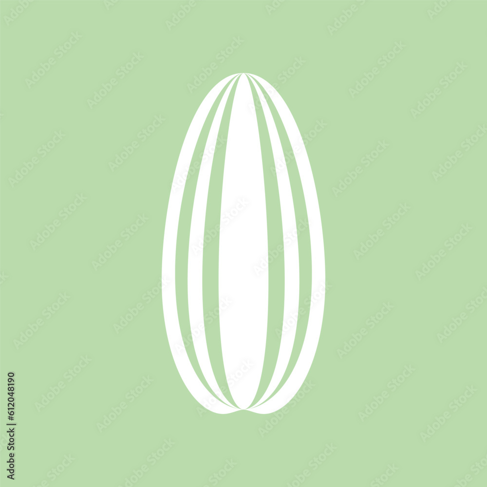Sunflower seed icon on green background