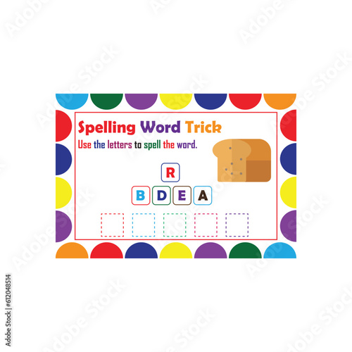 Spelling Word Trick, Use the letters to spell the word. photo