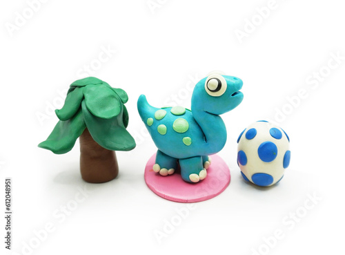modeling clay, clay, dinosaur, animal, education, art, kid, white, colors, red, yellow, green, egg, tree, blue, purple