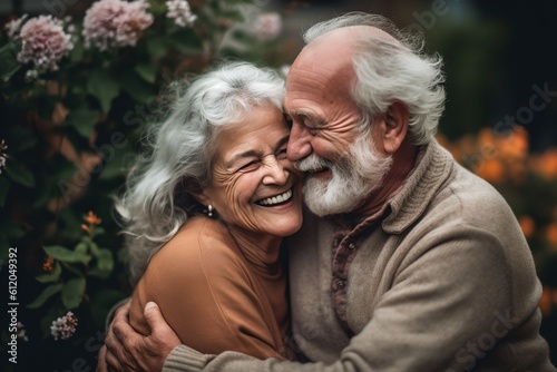 Happy old couple, generative AI