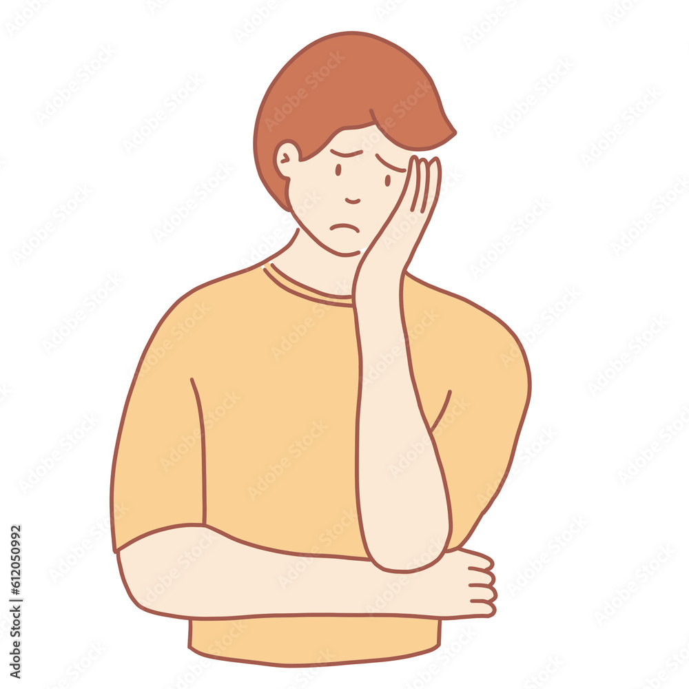 man anxious and stressed handdrawn cartoon man anxious and stressed handdrawn cartoon