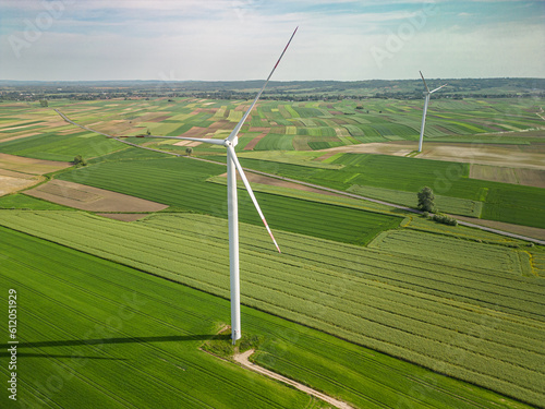 wind turbines in the agricultural fields near Łańcut, Poland © Daniel Sztork