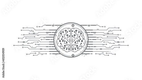 Abstract Technology Circuit board background. Futuristic chip processor code on white technology background, vector illustration