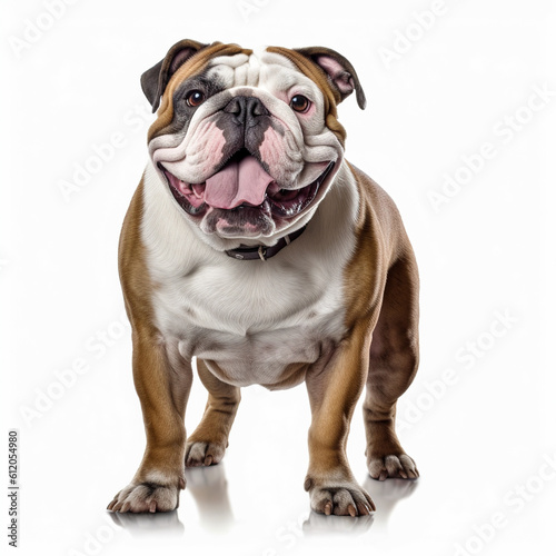 British Bulldog isolated in a white background, ai generative