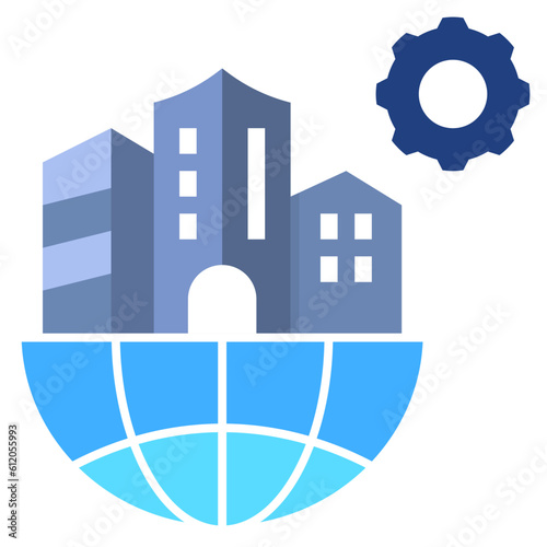 globalization flat style icon