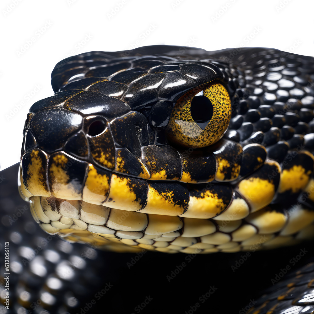 Fototapeta premium viper snake looking isolated on white