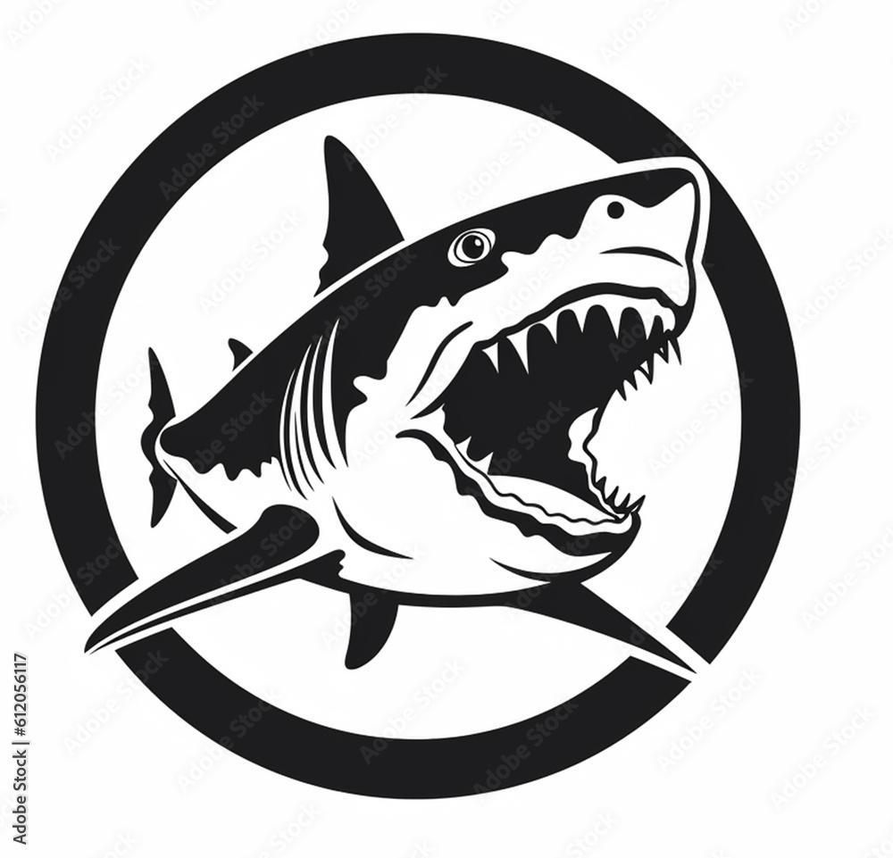 Obraz premium A shark in a circle