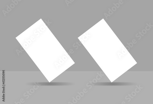 Vertical blank business card mockup.