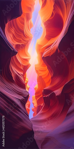 Captivating view of antelope canyon, iPhone wallpaper, mobile phone wallpaper. Generative Ai. 