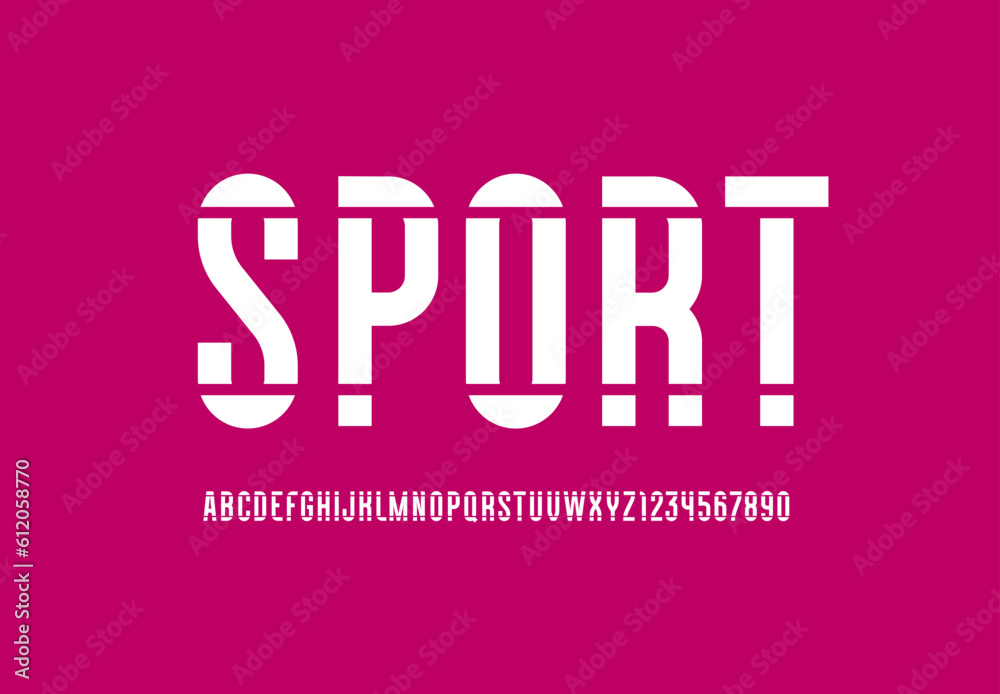 Condensed font, high alphabet, modern letters and numbers, for your designs logo, movie banner, cinema poster, sport and more, vector illustration 10EPS Condensed font, high alphabet, modern letters and numbers, for your designs logo, movie banner, cinema poster, sport and more, vector illustration 10EPS