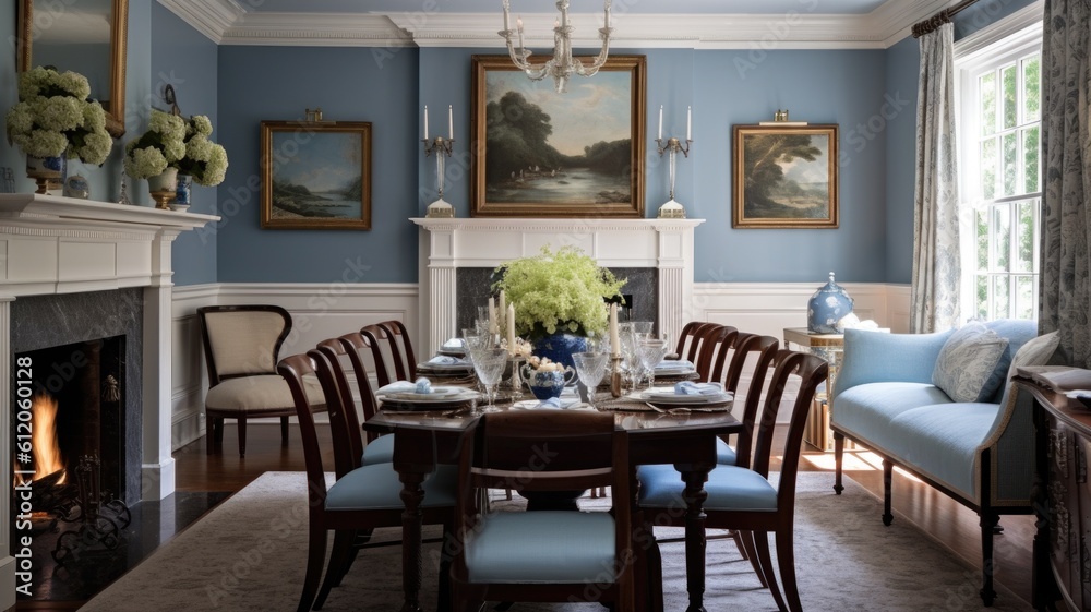 Interior design inspiration of Traditional Colonial style home dining ...