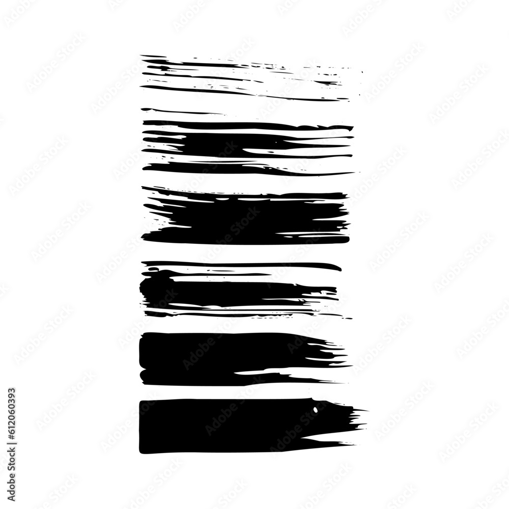 Abstract ink strokes on white background. Abstract vector poster design.