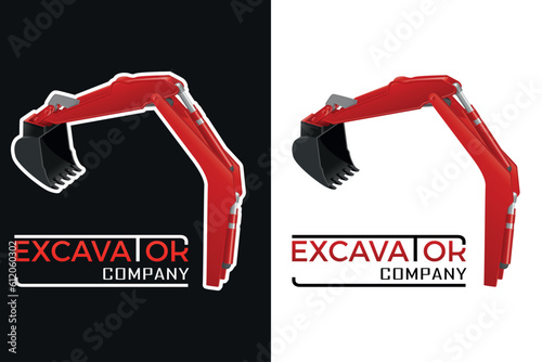 Bagger, Excavator, Baggerarm - Betrieb Firma Logo Design photo