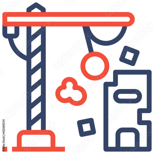 demolish color line style icon