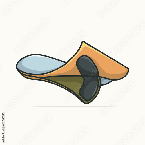 Comfortable shoes arch support insoles vector illustration. vector design for two-layered shoe
