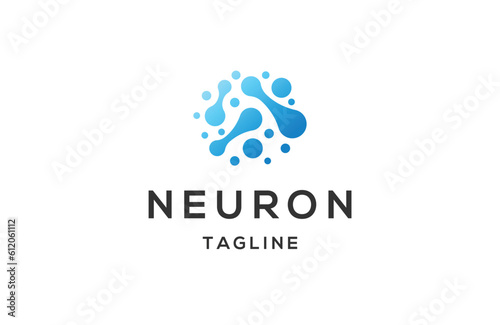 Neuron logo icon design template flat vector