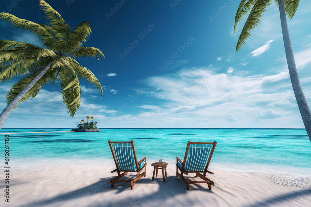 Vacation and leisure concept: seaside beach vacation