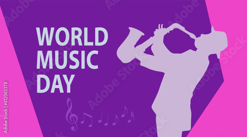 Canvas Print vector illustration to commemorate world music day held in june