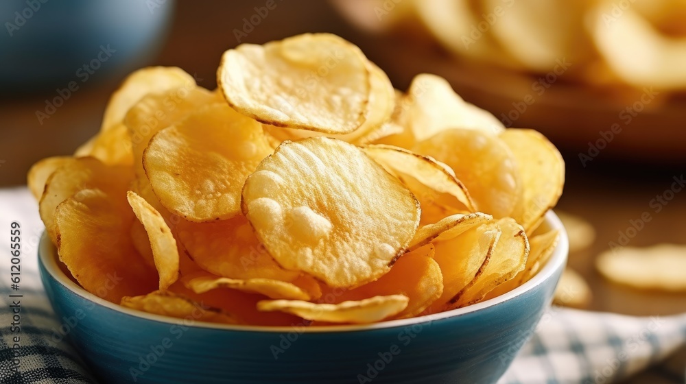 potato chips in a bowl potato chips in a bowl