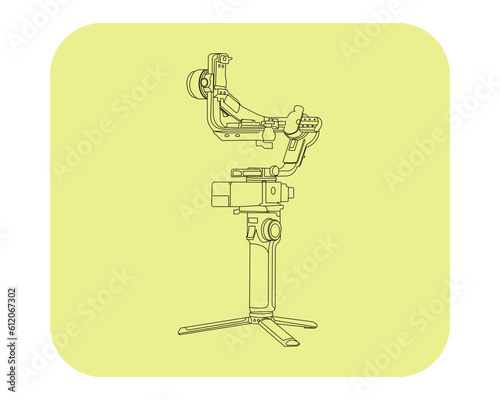 Gimbal icon vector. Gimbal icon vector symbol illustration. Modern simple vector icon for your design. Gimbal icon vectorMotorized gimbal stabilizer