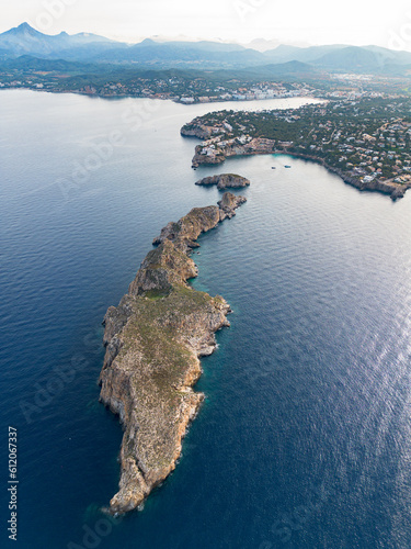 Aerial view of Malgrats Islands and Santa Ponsa Bay in Mallorca photo