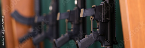 Photography Set of rifles and carbines in storage