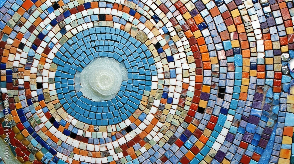 Fototapeta premium mosaic tiles texture abstract background with circles
