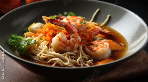 stir fried noodles with shrimp and vegetables