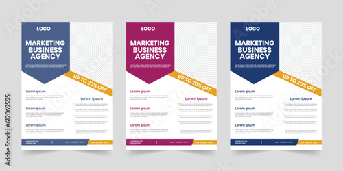 Business agency marketing a4 flier layout, financial graph stationary template, corporate strategy print flyer