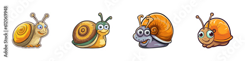 Cartoon snail icon. Vector illustration.