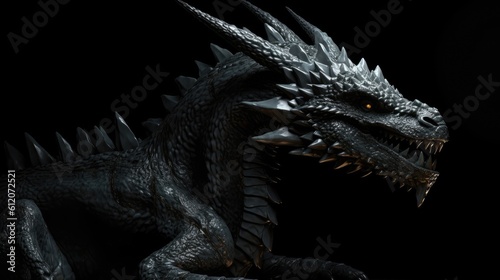 black dragon dragon head with background