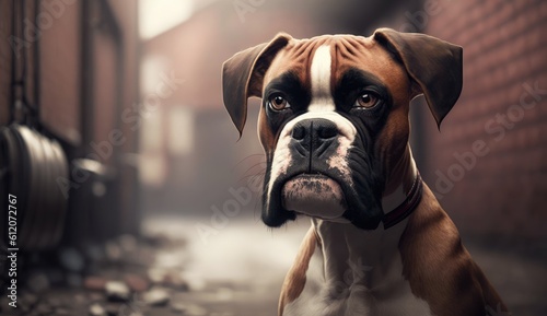 portrait of a boxer dog photo