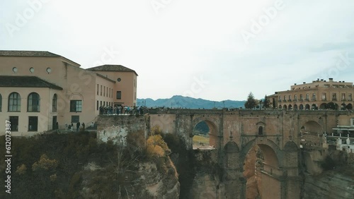 Aerial view of Ronda, the major white town of Andalusia, Spain