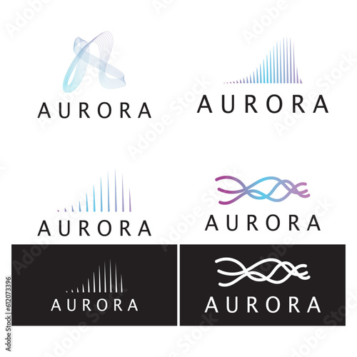 aurora logo design icon illustration vector template
