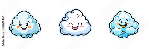 Cute cartoon cloud. Vector illustration.