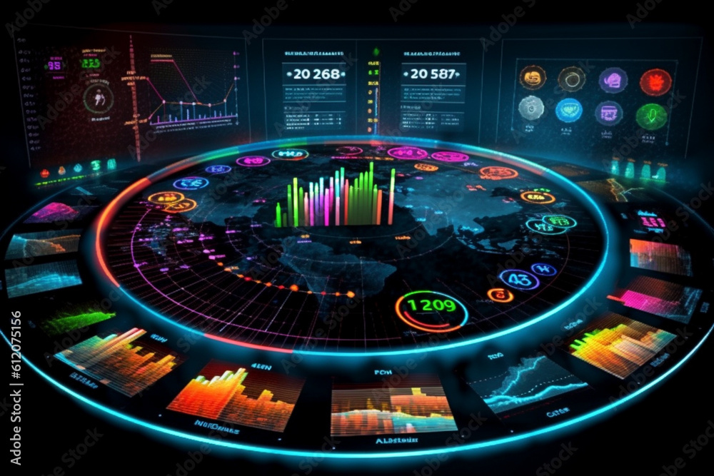 KPI dashboard data analytics. AI generated KPI dashboard data analytics. AI generated