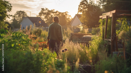 Person working in garden