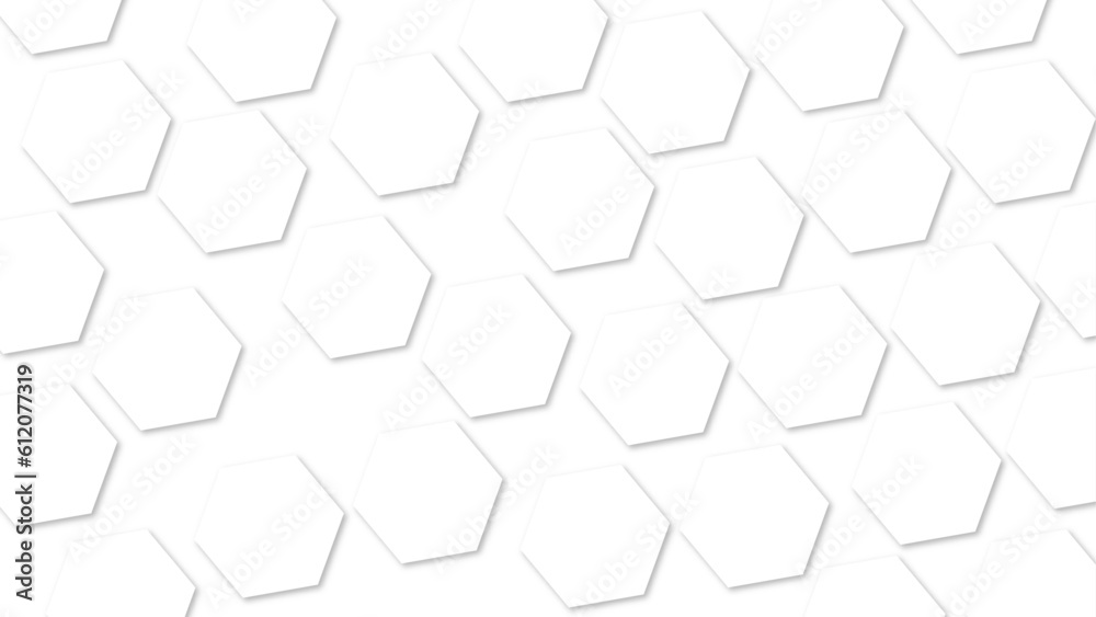 Abstract white hexagon background. Hexagon concept design abstract technology background. hexagon pattern. Seamless background. Abstract honeycomb background in grey color. Vector illustration. Abstract white hexagon background. Hexagon concept design abstract technology background. hexagon pattern. Seamless background. Abstract honeycomb background in grey color. Vector illustration.