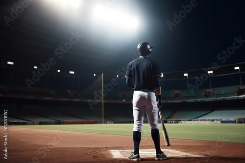 Baseball training male in the field, ai generated