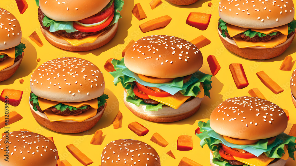 hamburger and fries