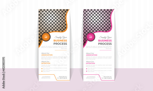 Corporate Roll up banner design template for restaurant, banner, and advertisement vector illustration.menu flayer, business flayer, food promotion ready print a4 size with editable shape
